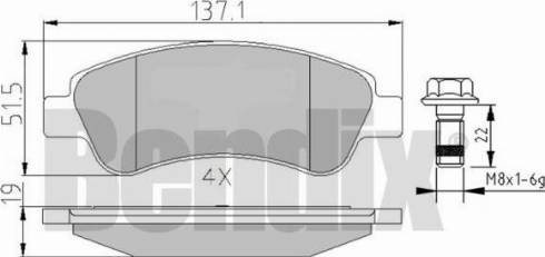 BENDIX 510430 - Гальмівні колодки, дискові гальма avtolavka.club