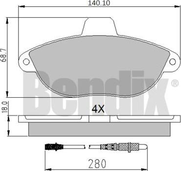 BENDIX 510438 - Гальмівні колодки, дискові гальма avtolavka.club