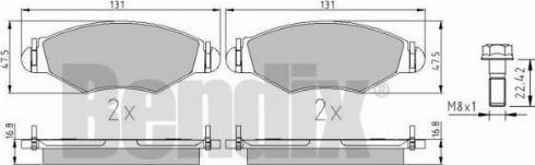 BENDIX 510422 - Гальмівні колодки, дискові гальма avtolavka.club