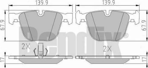 BENDIX 510474 - Гальмівні колодки, дискові гальма avtolavka.club