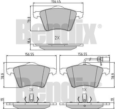 BENDIX 510475 - Гальмівні колодки, дискові гальма avtolavka.club