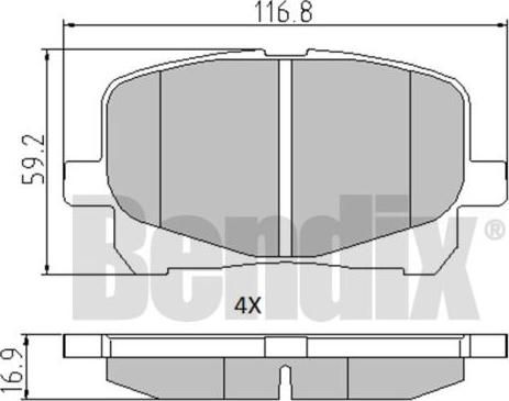 BENDIX 510476 - Гальмівні колодки, дискові гальма avtolavka.club