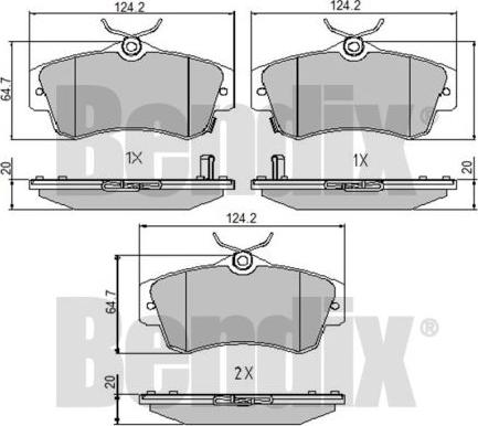 BENDIX 510471 - Гальмівні колодки, дискові гальма avtolavka.club