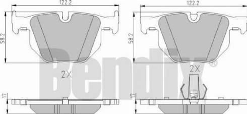 BENDIX 510596 - Гальмівні колодки, дискові гальма avtolavka.club