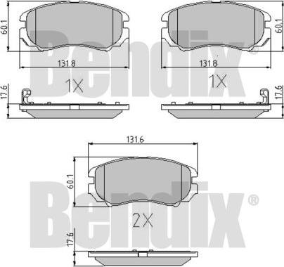 BENDIX 510542 - Гальмівні колодки, дискові гальма avtolavka.club