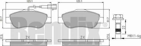 BENDIX 510559 - Гальмівні колодки, дискові гальма avtolavka.club