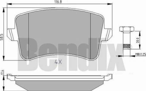 BENDIX 510566 - Гальмівні колодки, дискові гальма avtolavka.club