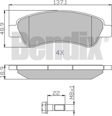 BENDIX 510562 - Гальмівні колодки, дискові гальма avtolavka.club