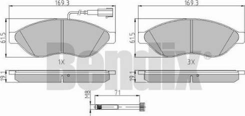 BENDIX 510515 - Гальмівні колодки, дискові гальма avtolavka.club