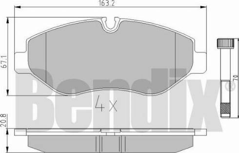 BENDIX 510517 - Гальмівні колодки, дискові гальма avtolavka.club