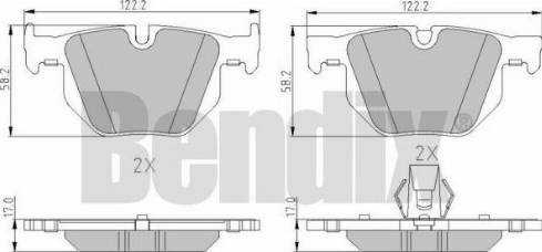 BENDIX 510586 - Гальмівні колодки, дискові гальма avtolavka.club