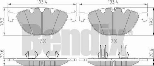 BENDIX 510588 - Гальмівні колодки, дискові гальма avtolavka.club