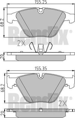 BENDIX 510587 - Гальмівні колодки, дискові гальма avtolavka.club