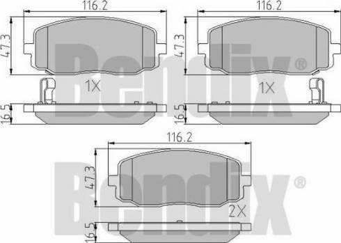 BENDIX 510539 - Гальмівні колодки, дискові гальма avtolavka.club