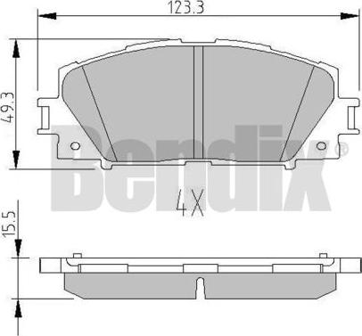 BENDIX 510645 - Гальмівні колодки, дискові гальма avtolavka.club