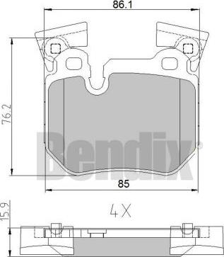 BENDIX 510648 - Гальмівні колодки, дискові гальма avtolavka.club