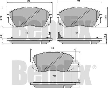 BENDIX 510664 - Гальмівні колодки, дискові гальма avtolavka.club