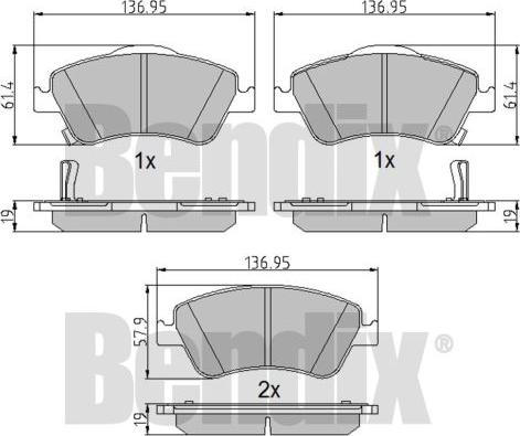 BENDIX 510606 - Гальмівні колодки, дискові гальма avtolavka.club