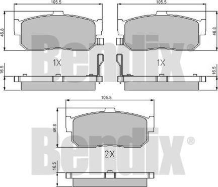 BENDIX 510612 - Гальмівні колодки, дискові гальма avtolavka.club