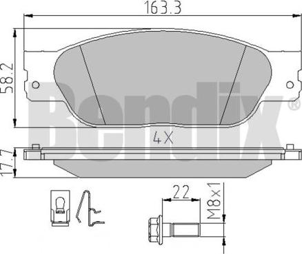 BENDIX 510617 - Гальмівні колодки, дискові гальма avtolavka.club