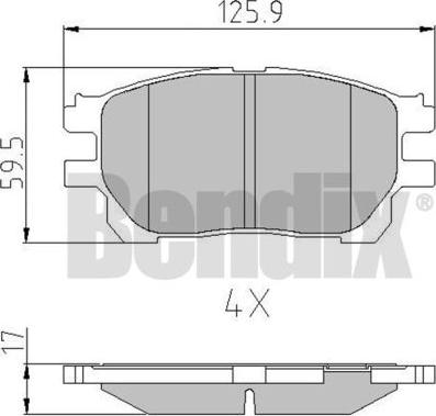 BENDIX 510680 - Гальмівні колодки, дискові гальма avtolavka.club