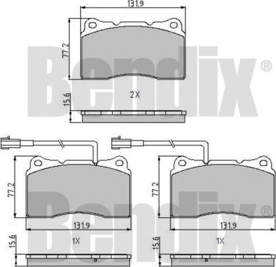 BENDIX 510637 - Гальмівні колодки, дискові гальма avtolavka.club