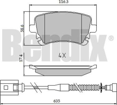BENDIX 510621 - Гальмівні колодки, дискові гальма avtolavka.club