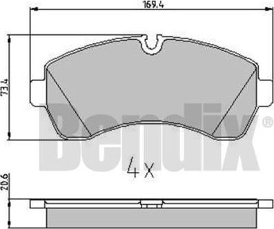 BENDIX 510670 - Гальмівні колодки, дискові гальма avtolavka.club