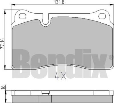 BENDIX 510671 - Гальмівні колодки, дискові гальма avtolavka.club