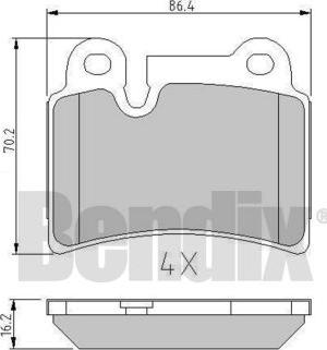 BENDIX 510672 - Гальмівні колодки, дискові гальма avtolavka.club