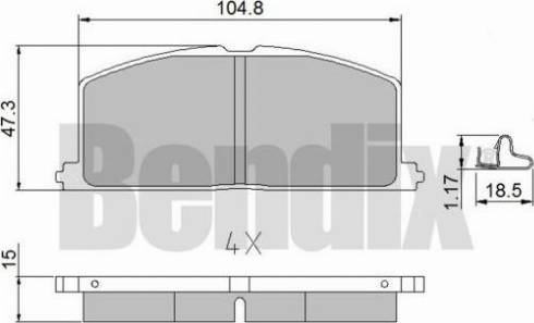 BENDIX 510052 - Гальмівні колодки, дискові гальма avtolavka.club