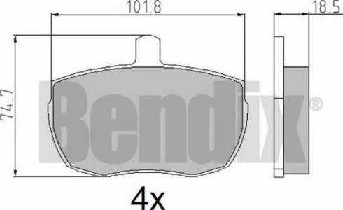 BENDIX 510057 - Гальмівні колодки, дискові гальма avtolavka.club