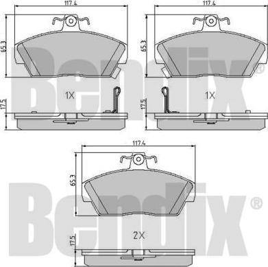 BENDIX 510086 - Гальмівні колодки, дискові гальма avtolavka.club