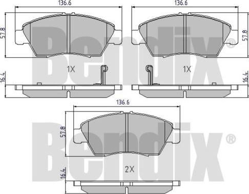 BENDIX 510080 - Гальмівні колодки, дискові гальма avtolavka.club