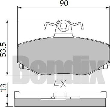 BENDIX 510087 - Гальмівні колодки, дискові гальма avtolavka.club