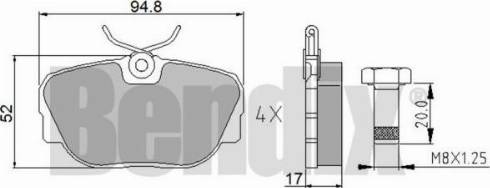 BENDIX 510034 - Гальмівні колодки, дискові гальма avtolavka.club