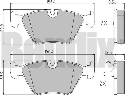 BENDIX 510074 - Гальмівні колодки, дискові гальма avtolavka.club