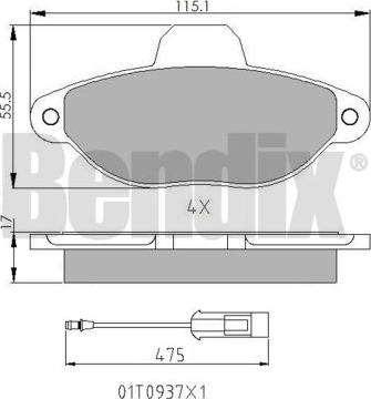 BENDIX 510197 - Гальмівні колодки, дискові гальма avtolavka.club