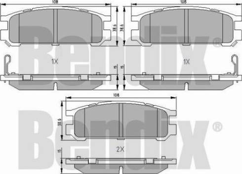 BENDIX 510144 - Гальмівні колодки, дискові гальма avtolavka.club