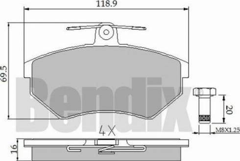 BENDIX 510158 - Гальмівні колодки, дискові гальма avtolavka.club