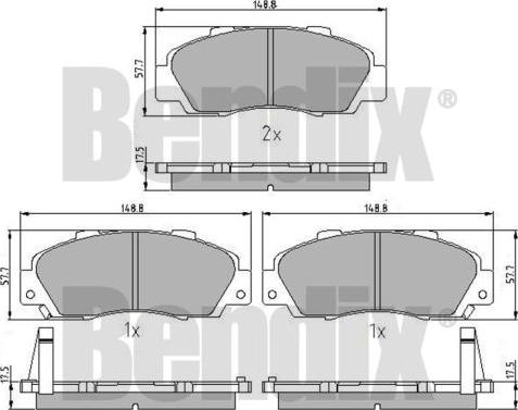 BENDIX 510157 - Гальмівні колодки, дискові гальма avtolavka.club