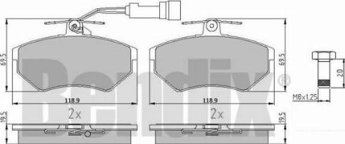 BENDIX 510160 - Гальмівні колодки, дискові гальма avtolavka.club