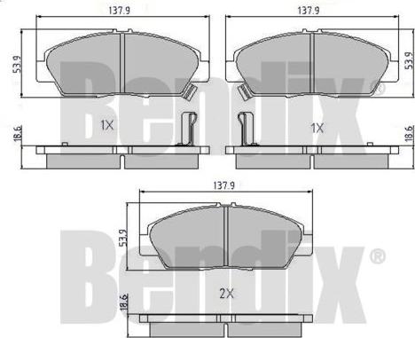 BENDIX 510162 - Гальмівні колодки, дискові гальма avtolavka.club