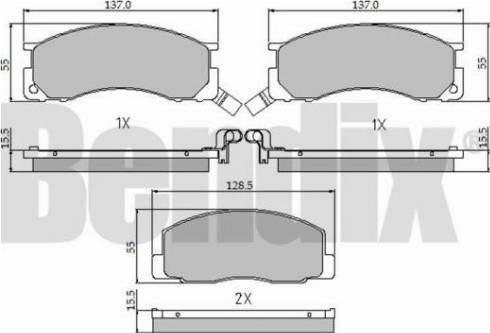 BENDIX 510184 - Гальмівні колодки, дискові гальма avtolavka.club