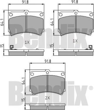 BENDIX 510135 - Гальмівні колодки, дискові гальма avtolavka.club