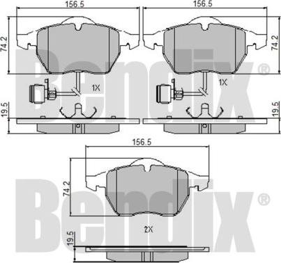 BENDIX 510174 - Гальмівні колодки, дискові гальма avtolavka.club