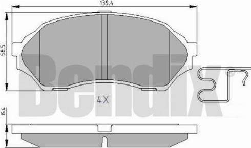 BENDIX 510840 - Гальмівні колодки, дискові гальма avtolavka.club