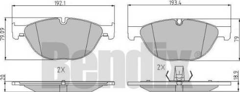 BENDIX 510860 - Гальмівні колодки, дискові гальма avtolavka.club