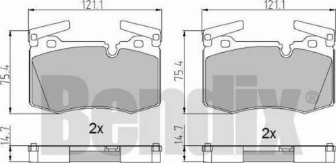 BENDIX 510861 - Гальмівні колодки, дискові гальма avtolavka.club