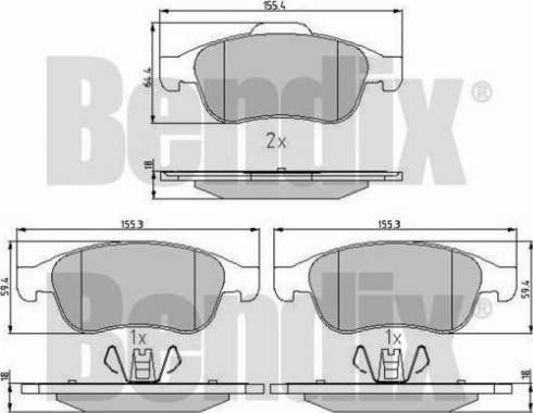 BENDIX 510867 - Гальмівні колодки, дискові гальма avtolavka.club